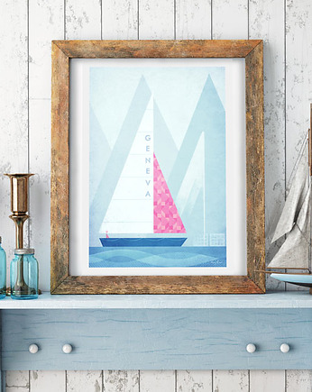 Genewa - vintage plakat 50x70 cm, minimalmill