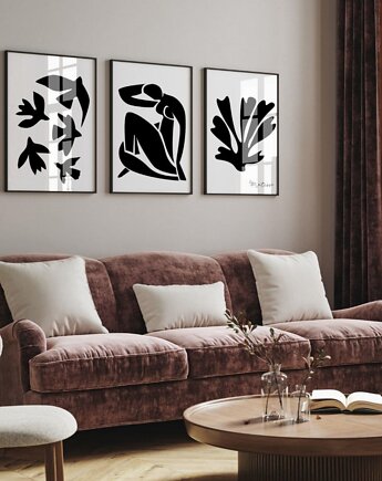 ZESTAW 3 PLAKATÓW  Matisse sztuka abstrakcyjna, black dot studio