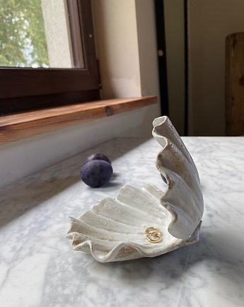 Ceramiczna Muszla Muszelka Skarbiec na Biżuterię Babie Lato, Maison Fragile