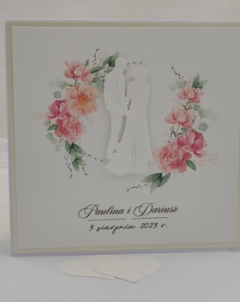 Kartka na ślub w ozdobnej kopercie, W84b, Anna Art and Crafts