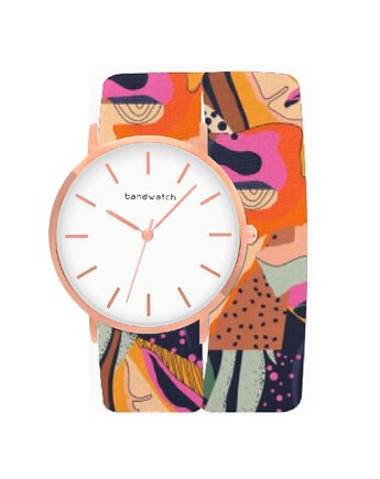 Zegarek damski wiązany - Abstract art - Tarcza Różowe złoto, Bandwatch