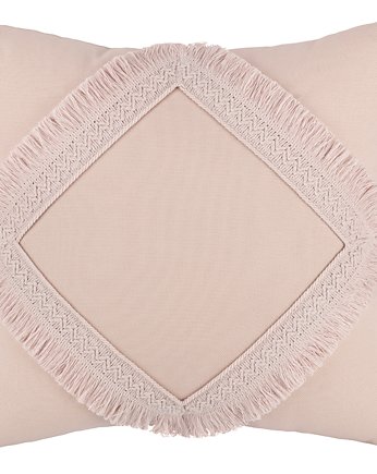 Kwadratowa poduszka boho z koronką Pudrowy róż, Cotton & Sweets