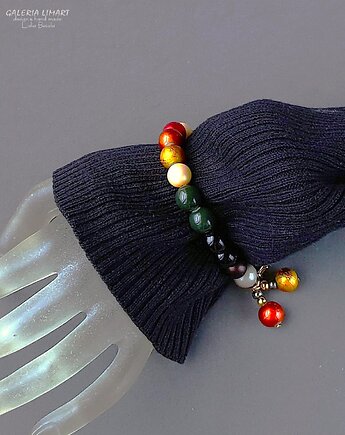 Bajecznie kolorowa bransoletka Boho ze szklanych pereł prezent  handmade, Galeria Limart