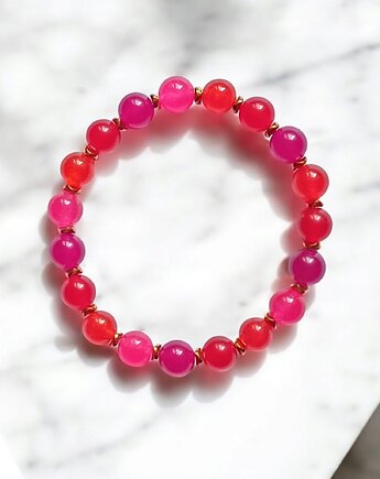 SUMMER ENERGY : bransoletka na gumce : jadeit IV, kaktusia