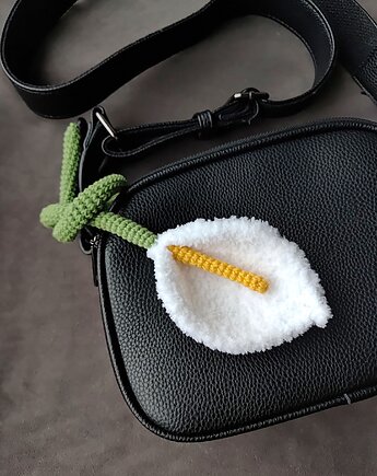 Kwiat kalia zawieszka do torby handmade, Not only cute crafts