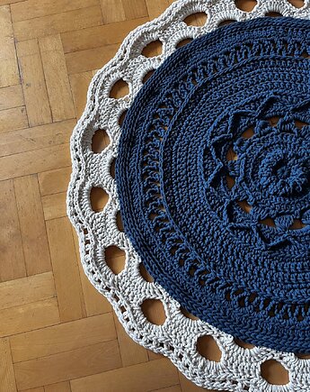 Okrągły dywan bawełniany Rustic Style 120 cm, Knitting Factory