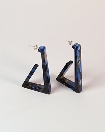 Kolczyki srebrne Trapeze w kolorze Chill Blue, NINIcoJewelry