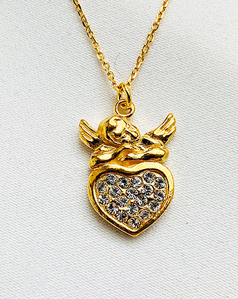 Naszyjnik z aniołkiem, aniołek prezent komunia, Anemon Atelier