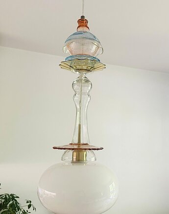 Lampa wisząca szklana Pastelowy sorbet, .fija.