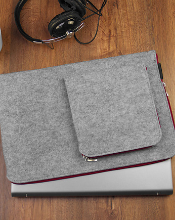 POKROWIEC FILCOWY na laptopa zamek bordowy, purol design