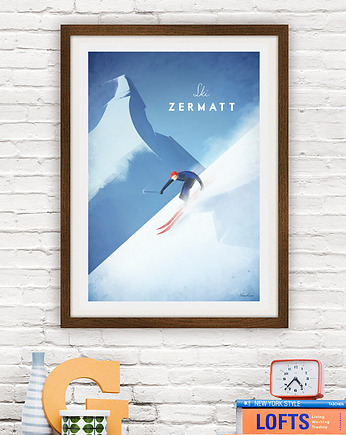 Alpy - vintage plakat 50x70 cm, minimalmill