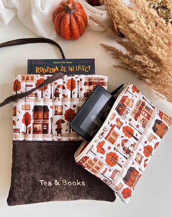 Komplet dla miłośniczki książek, jesienne etui na czytnik, book sleeve, Gucia Design