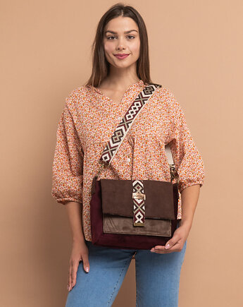 Torebka welurowa boho valentine, sacky bag