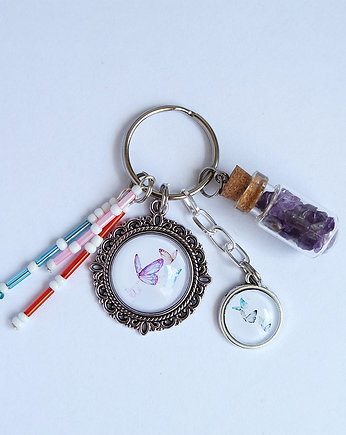 Breloczek - Motyle, ametyst, yenoo