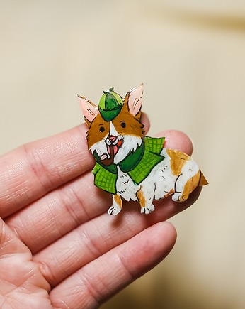 Broszka z psem  Sherlockiem, Pintura