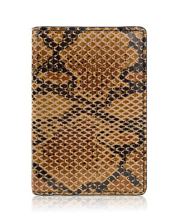 Etui na karty skóra naturalna z wężowym printem eleganckie RFID Paolo Peruzzi, Paolo Peruzzi