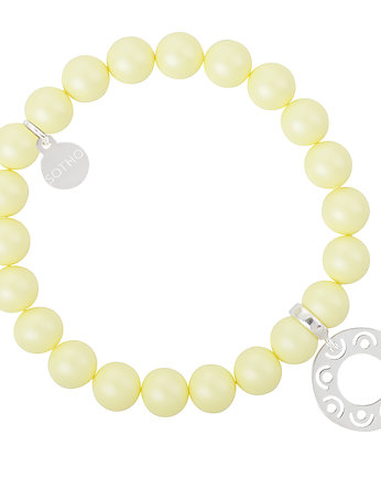 Żółta pastelowa bransoletka perły kryształ SWAROVSKI, SOTHO