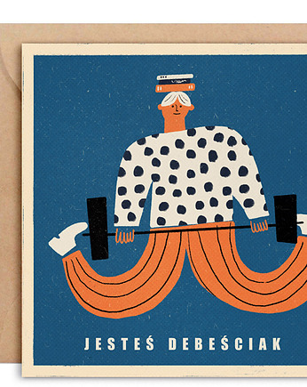 Kartka Jesteś debeściak + koperta, MUKI design