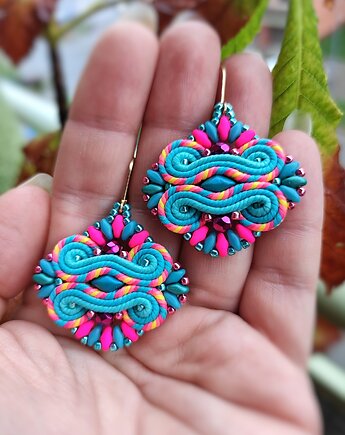 Aztec Turkusowe kolczyki sutasz, Anna Drzewińska