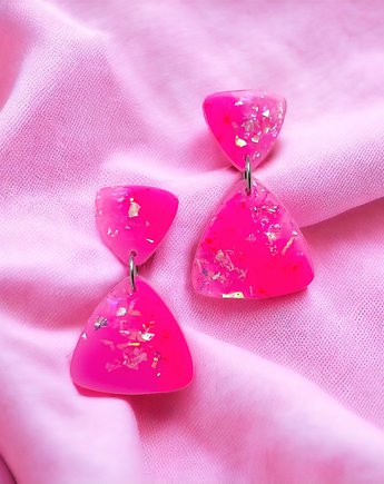 BARBIE : UNIKATOWE kolczyki z żywicy III, kaktusia