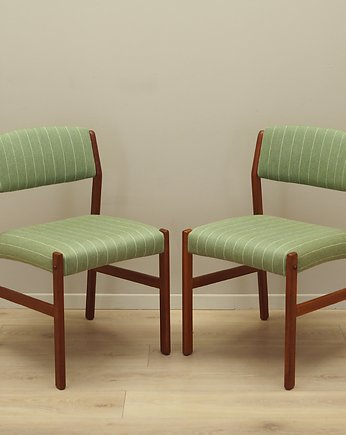 Komplet dwóch krzeseł tekowych, duński design, lata 70, produkcja: Dania, Przetwory design