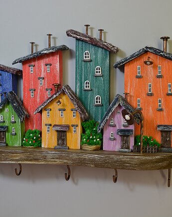 Kolorowy drewniany wieszak na klucze , Creative Craft Family R