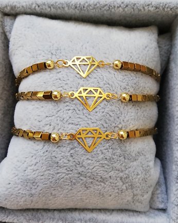 Bransoletka z diamentem Gold Diamond, AFRODITTE COLLECTION