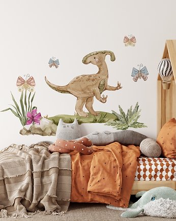 Naklejka na ścianę dinozaur parazaurolof brązowy nalepka pokój dziecka, Fotobloki and decor