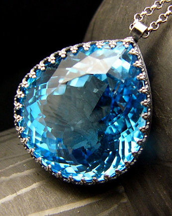 Naszyjnik Swiss Blue - Topaz Swiss Blue Srebro, Kuźnia Nehesi