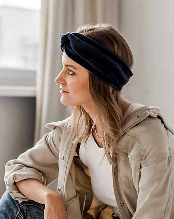 Dark Grey Velvet Turban - Opaska, Girlsband