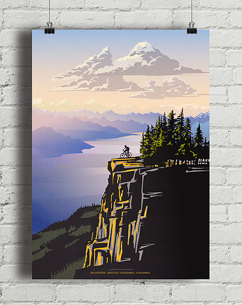 Plakat Rowerem w góry - Arrow Lake, minimalmill