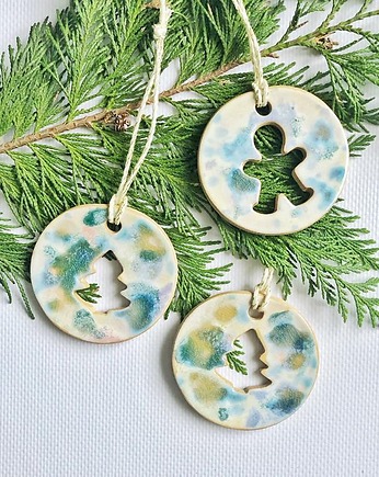 Zestaw 3 bombek zawieszek ceramicznych, Gleeme