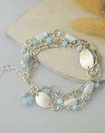 Larimar - srebrna bransoletka, Sunflower Kornelia Kubinowska