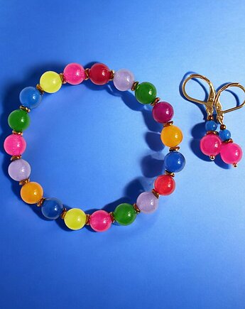 RAZEM TANIEJ! summer collection : bransoletka i kolczyki : jadeit II, kaktusia