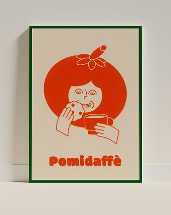 Pomidaffe  plakat retro dla miłośników kawy i pomidorów, Rafal Kwiczor