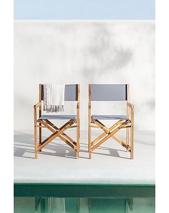 Krzesło Reżyserskie Krzesło Drewniane Składane Calabria Szare, MIA home