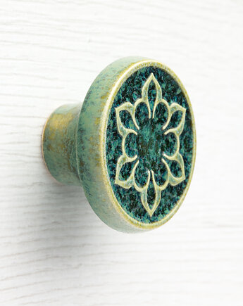 Gałka do mebli zieleń szmaragdowa, wz.2, pracowniazona