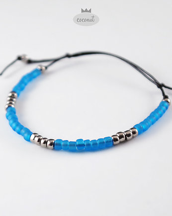 Bransoletka TOHO BLUE SLVR na sznurku, COCONUT