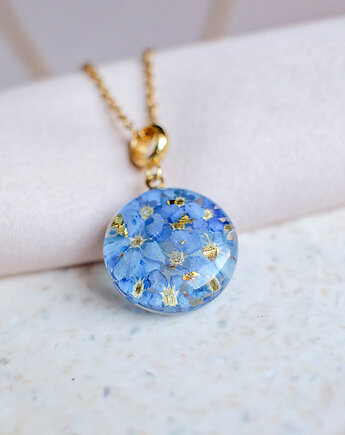 Wisiorek z niezapominajkami, nature gift