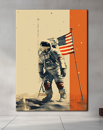 Apollo 11 - Obraz na płótnie - Druk, Blejtrama - Minimalistyczny Kolaż #8, Black Sapphire Art