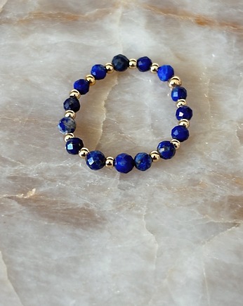 Pierścionek elastyczny Lapis Lazuli, Chmolowska Jewellery