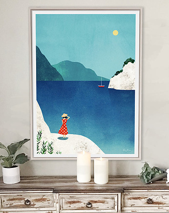 Morze Śródziemne - skaliste wybrzeże Calanques - plakat fine art, minimalmill