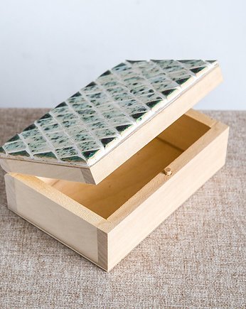Szkatułka na biżuterię lub drobiazgi z mozaiką, studnia ceramiczna