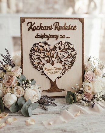 Podziękowania Weselne Dla Rodziców 3D, TreeTrue
