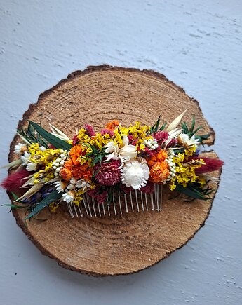 Grzebyk do włosów z kwiatami, Mudryk Viktoria Dried Flowers