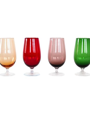 Komplet kolorowych kielichów, włoski design, lata 70, produkcja: Włochy, Przetwory design