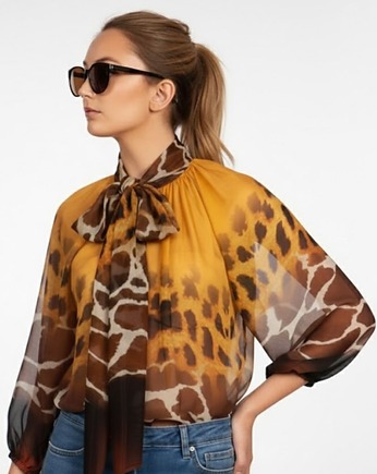 Jedwabna bluzka z kokardą, Ola Melcer