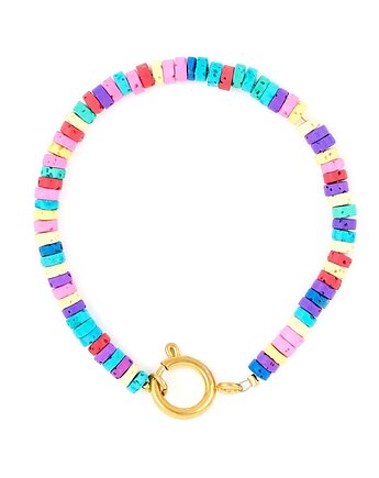 Bransoletka na rękę barwiona Lawa wulkaniczna, Kulka Bransoletki