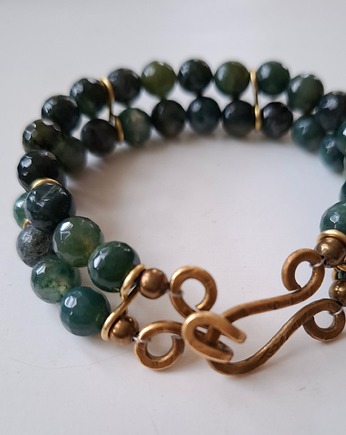 AGAT ZIELONY  z ręcznie kutym zapięciem, ME PASSION  Jewelry