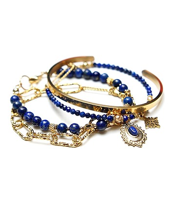 Zestaw bransoletek Lapis lazuli /set/ vol. 2  - Szlachetna kolekcja, KiKa pracownia